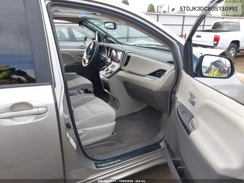 2016 TOYOTA SIENNA VIN 5TDJK3DC8GS130992 — фото 5