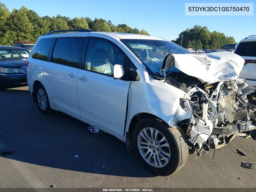 TOYOTA SIENNA 2016, VIN 5TDYK3DC1GS750470