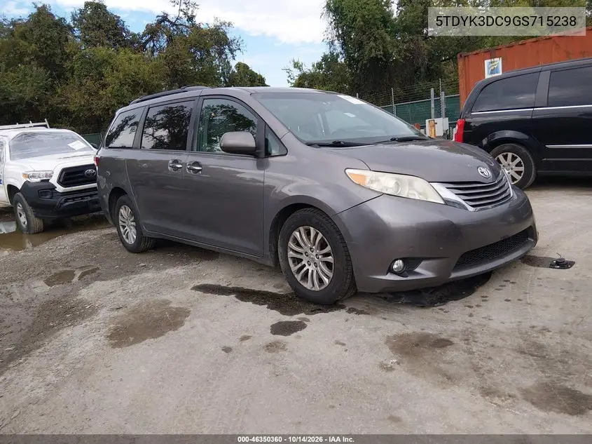 TOYOTA SIENNA 2016, VIN 5TDYK3DC9GS715238