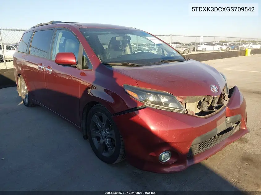 TOYOTA SIENNA 2016, VIN 5TDXK3DCXGS709542