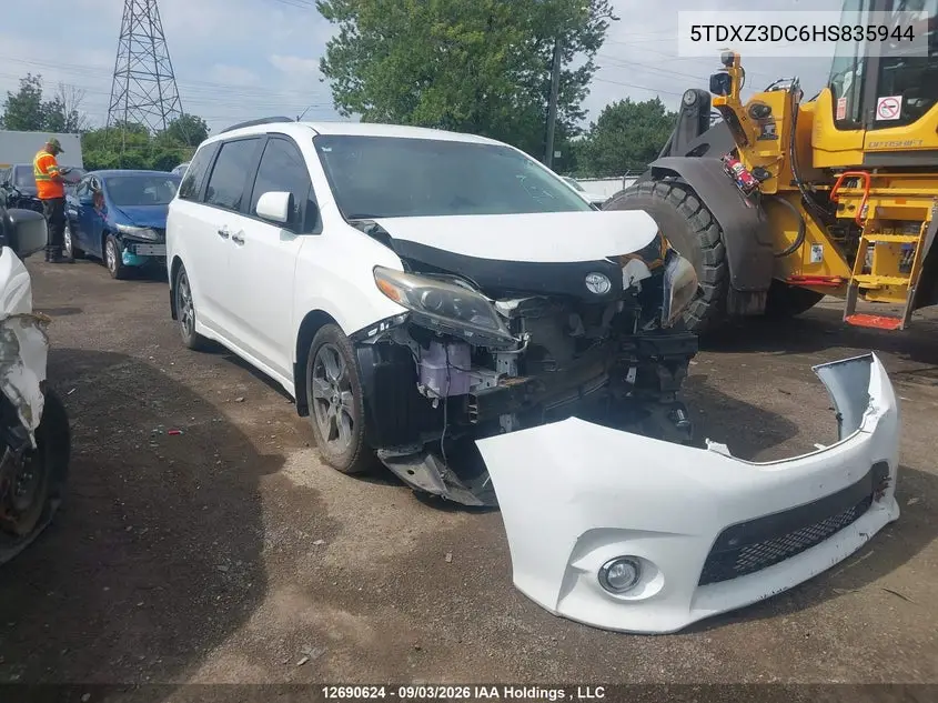 TOYOTA SIENNA 2017, VIN 5TDXZ3DC6HS835944