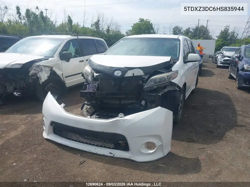2017 TOYOTA SIENNA VIN 5TDXZ3DC6HS835944 — фото 2