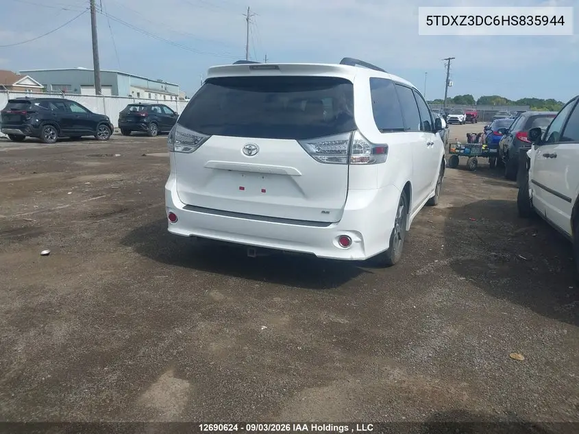 2017 TOYOTA SIENNA VIN 5TDXZ3DC6HS835944 — фото 4