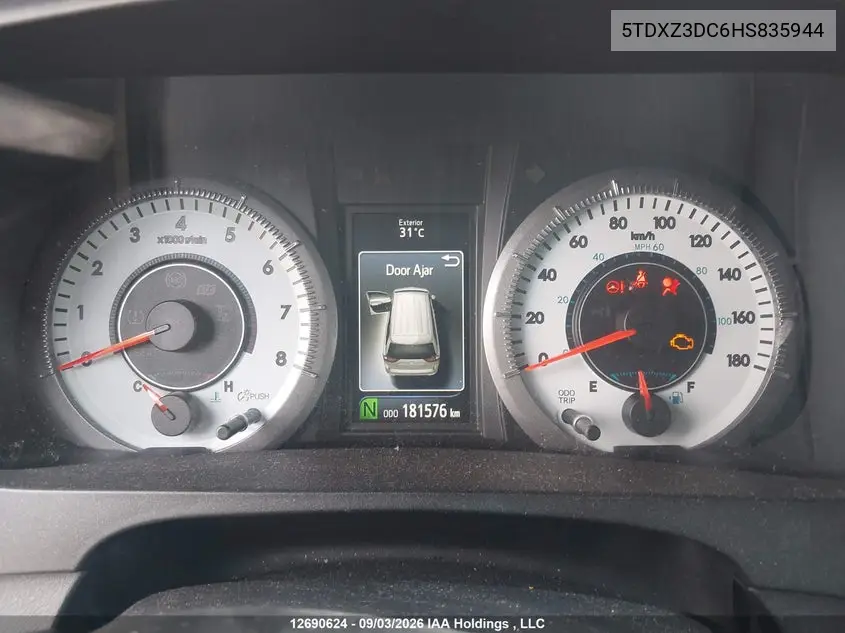 2017 TOYOTA SIENNA VIN 5TDXZ3DC6HS835944 — фото 7