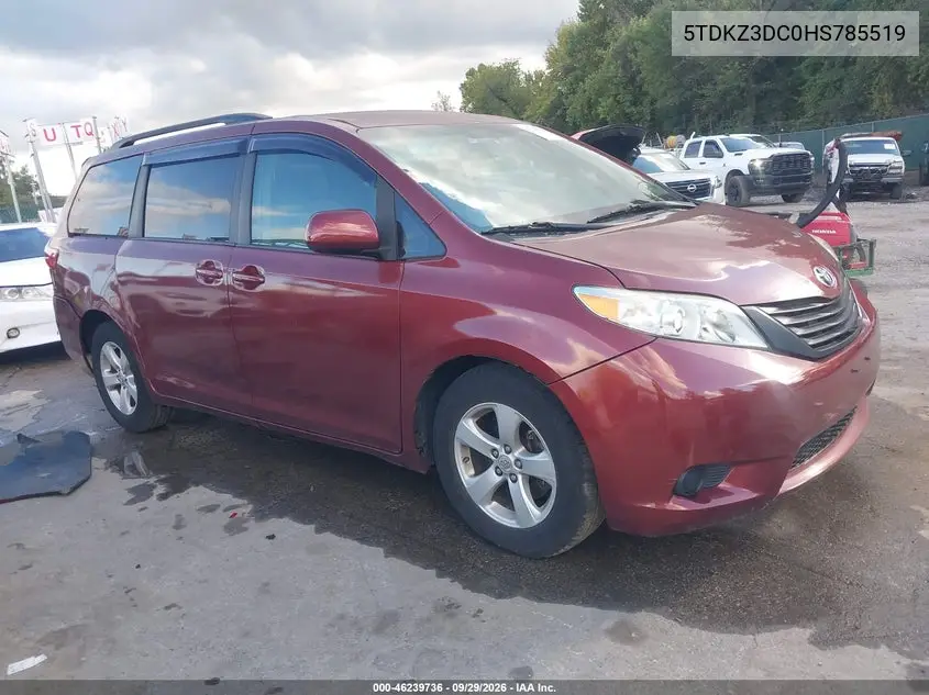 TOYOTA SIENNA 2017, VIN 5TDKZ3DC0HS785519