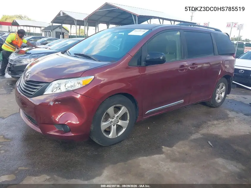 2017 TOYOTA SIENNA VIN 5TDKZ3DC0HS785519 — фото 2