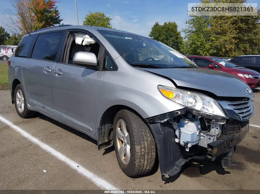 TOYOTA SIENNA 2017, VIN 5TDKZ3DC8HS821361