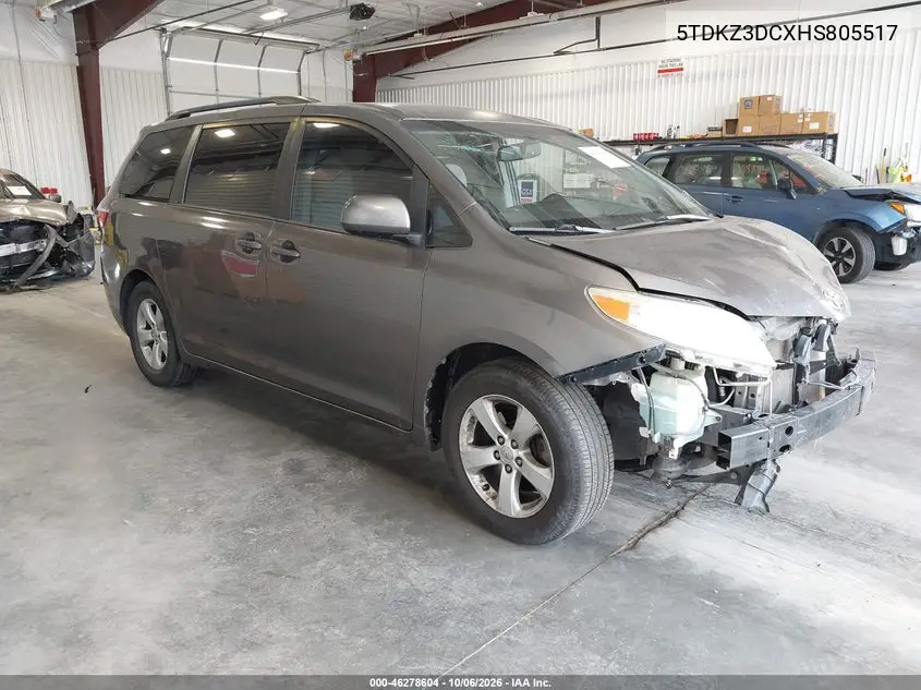 TOYOTA SIENNA 2017, VIN 5TDKZ3DCXHS805517