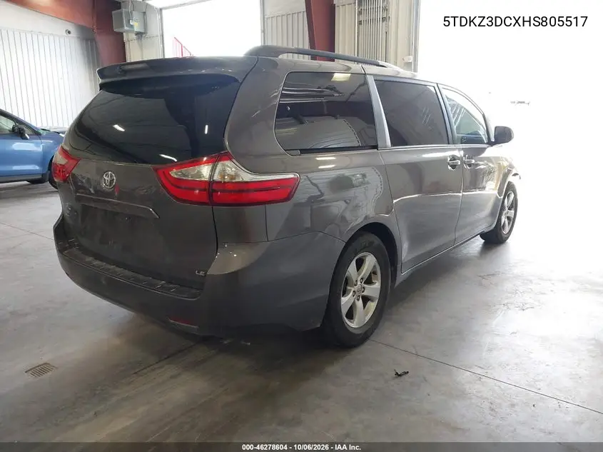 2017 TOYOTA SIENNA VIN 5TDKZ3DCXHS805517 — фото 4