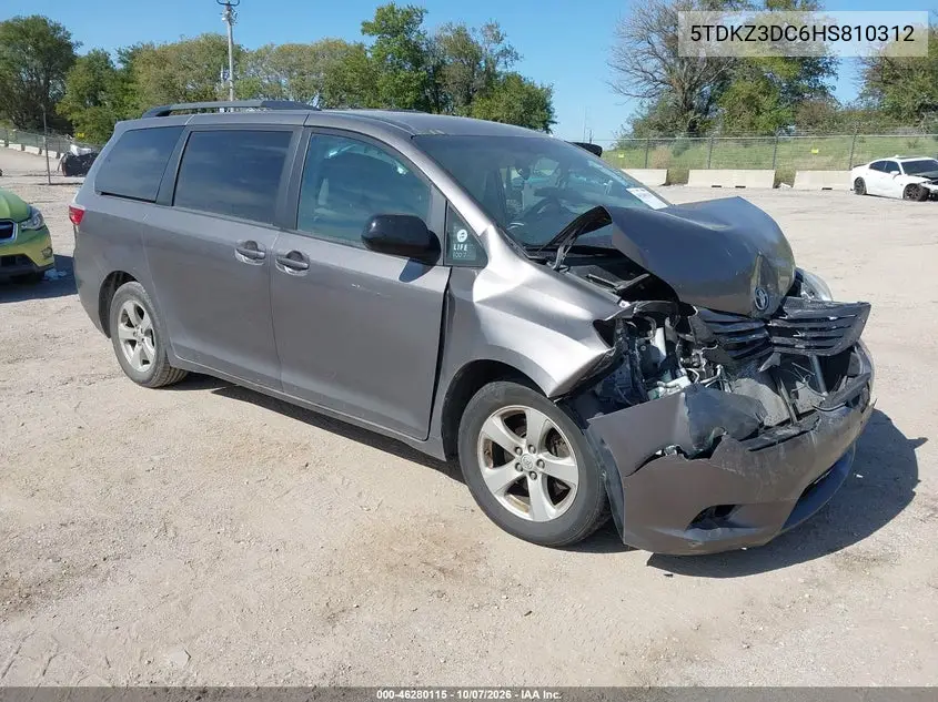 TOYOTA SIENNA 2017, VIN 5TDKZ3DC6HS810312