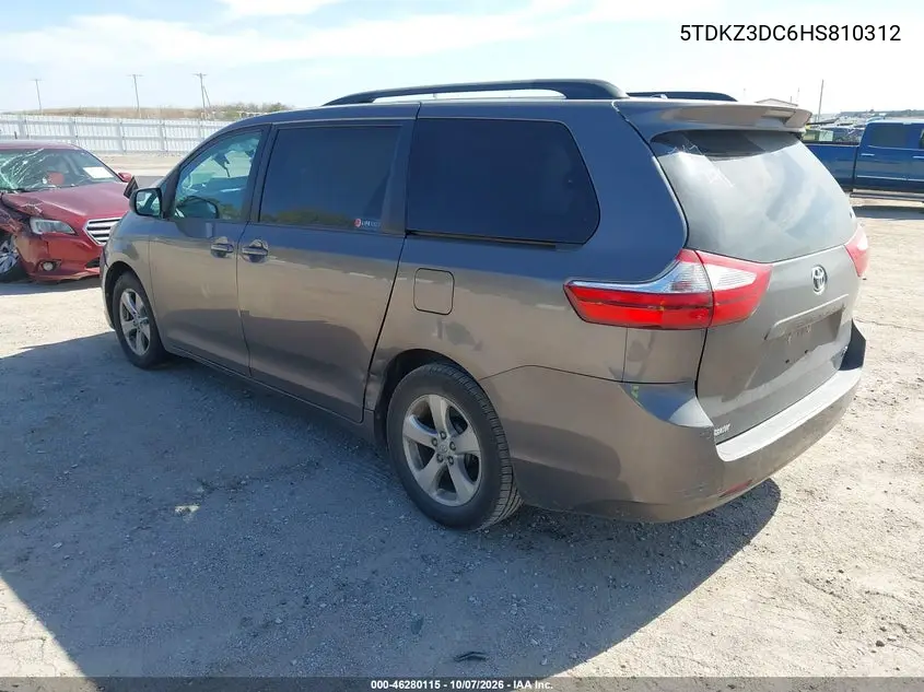 2017 TOYOTA SIENNA VIN 5TDKZ3DC6HS810312 — фото 3