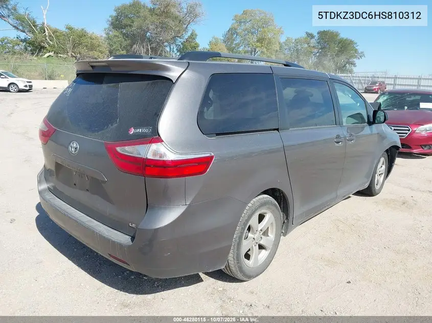 2017 TOYOTA SIENNA VIN 5TDKZ3DC6HS810312 — фото 4