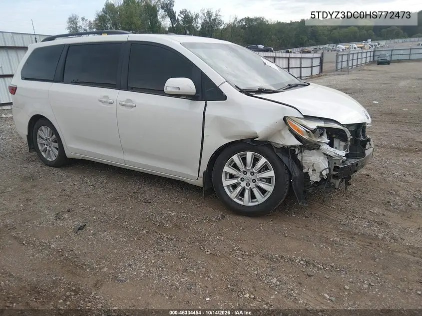 TOYOTA SIENNA 2017, VIN 5TDYZ3DC0HS772473