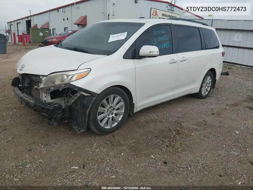 2017 TOYOTA SIENNA VIN 5TDYZ3DC0HS772473 — фото 2
