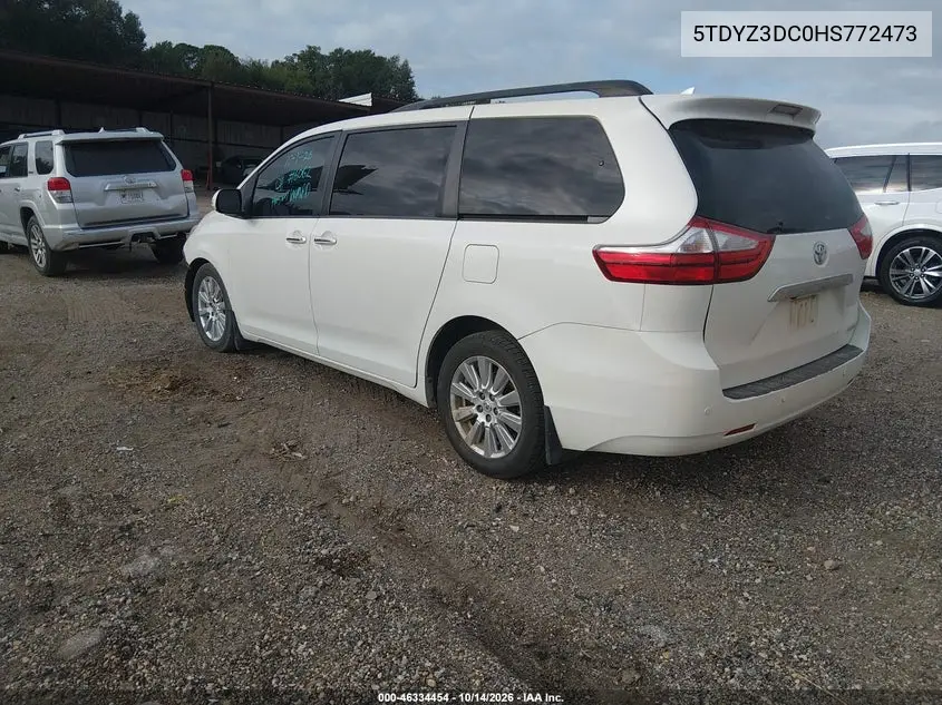 2017 TOYOTA SIENNA VIN 5TDYZ3DC0HS772473 — фото 3