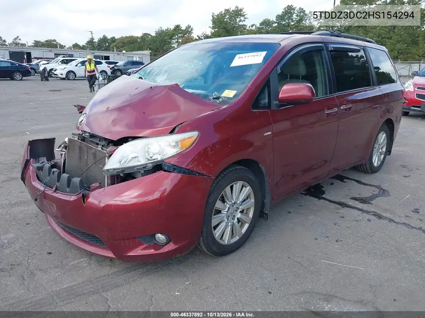 2017 TOYOTA SIENNA VIN 5TDDZ3DC2HS154294 — фото 2