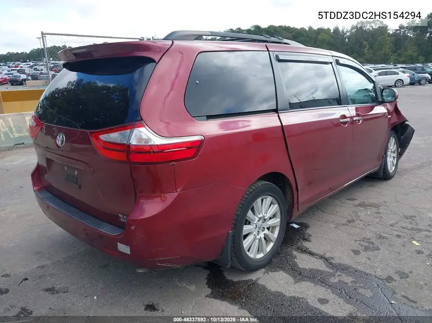 2017 TOYOTA SIENNA VIN 5TDDZ3DC2HS154294 — фото 4