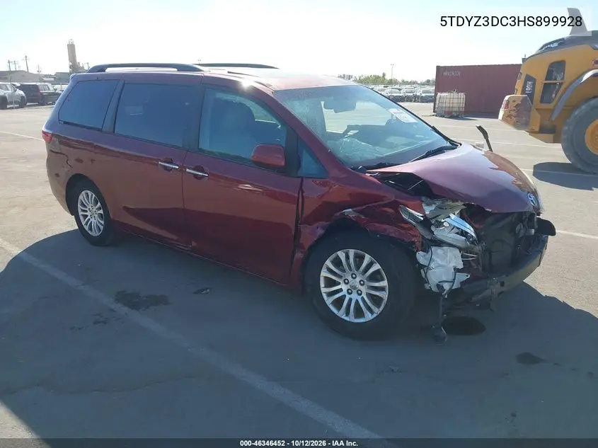 TOYOTA SIENNA 2017, VIN 5TDYZ3DC3HS899928