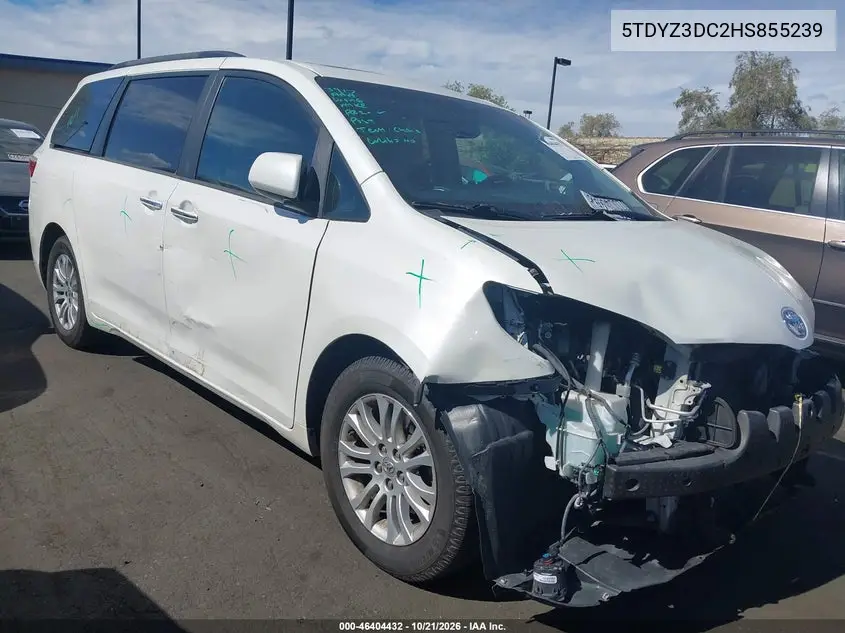 TOYOTA SIENNA 2017, VIN 5TDYZ3DC2HS855239