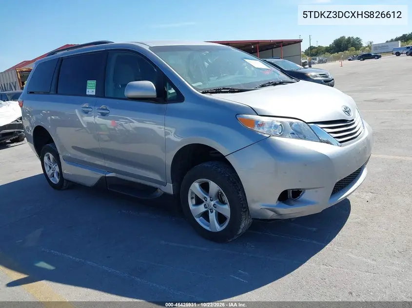 TOYOTA SIENNA 2017, VIN 5TDKZ3DCXHS826612
