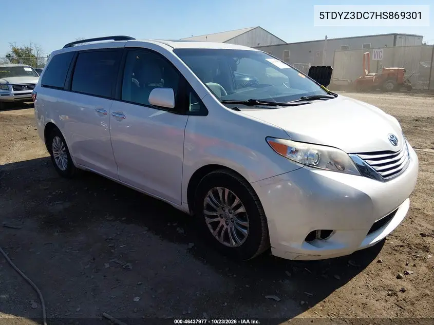 TOYOTA SIENNA 2017, VIN 5TDYZ3DC7HS869301