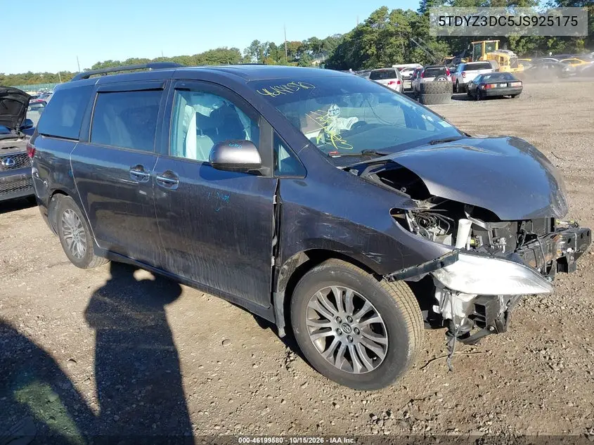 TOYOTA SIENNA 2018, VIN 5TDYZ3DC5JS925175