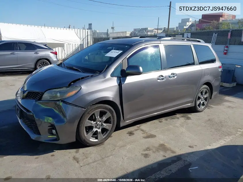 2018 TOYOTA SIENNA VIN 5TDXZ3DC7JS947660 — фото 2