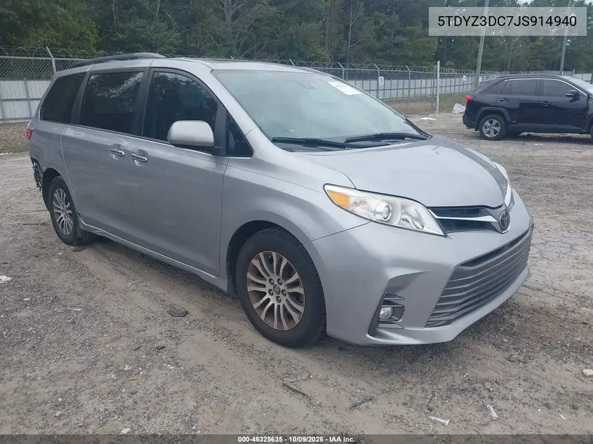 TOYOTA SIENNA 2018, VIN 5TDYZ3DC7JS914940