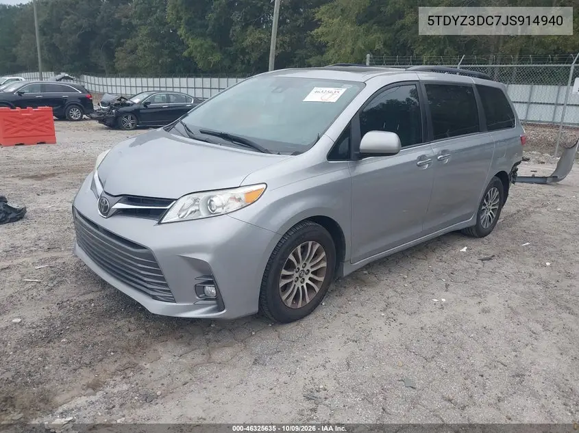 2018 TOYOTA SIENNA VIN 5TDYZ3DC7JS914940 — фото 2