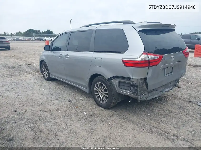 2018 TOYOTA SIENNA VIN 5TDYZ3DC7JS914940 — фото 3