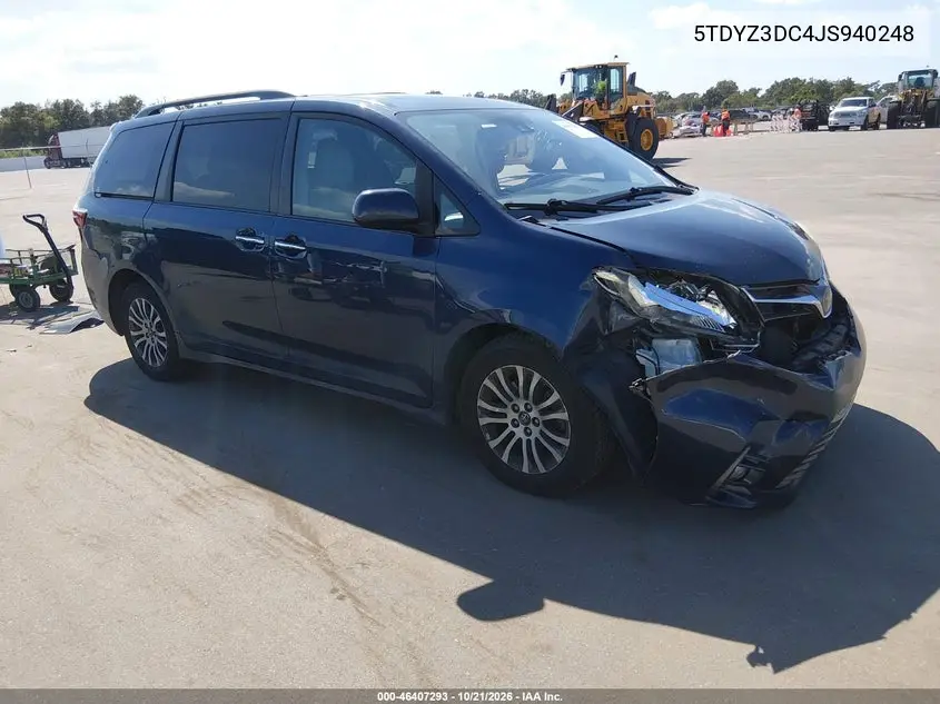 TOYOTA SIENNA 2018, VIN 5TDYZ3DC4JS940248