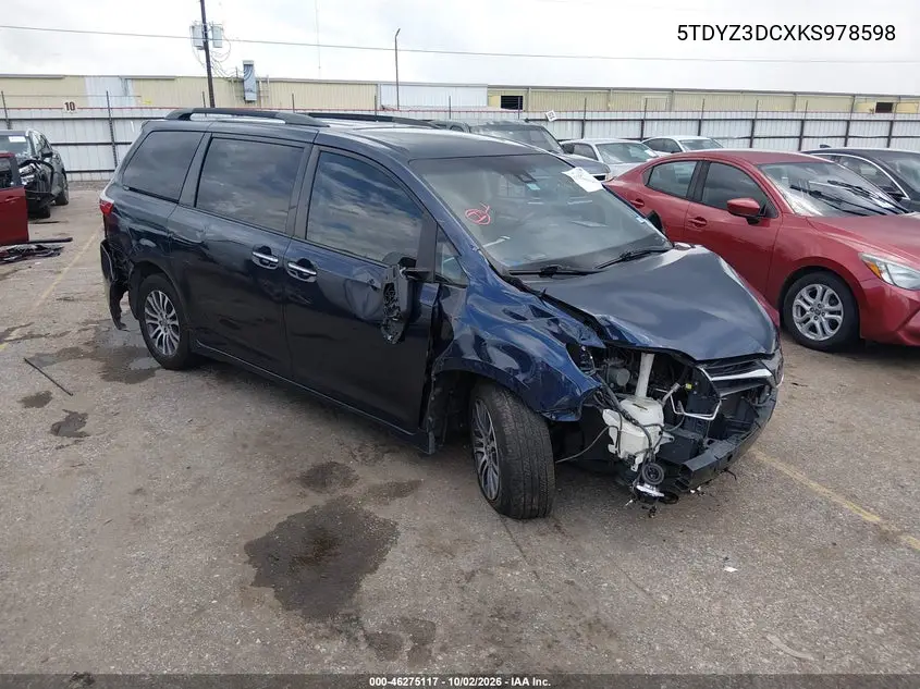 TOYOTA SIENNA 2019, VIN 5TDYZ3DCXKS978598