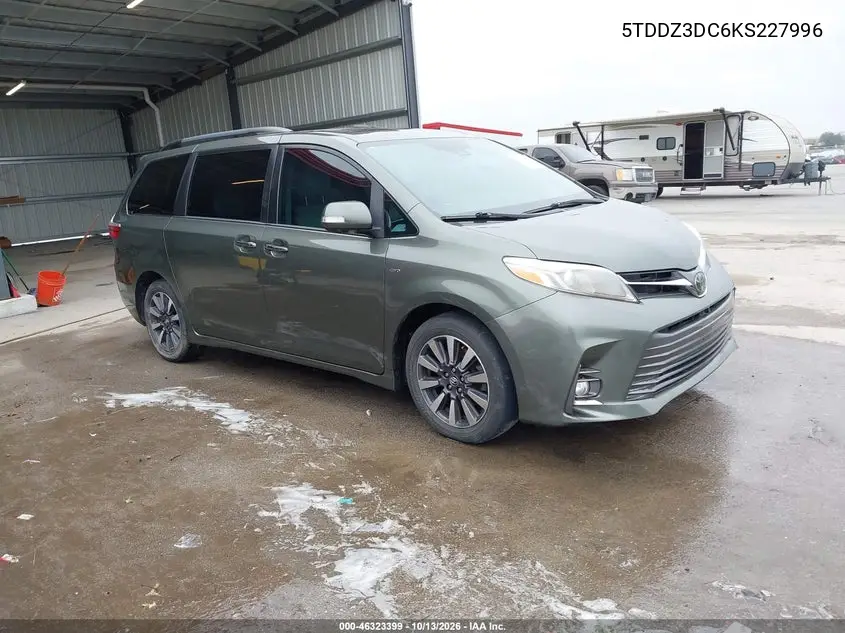 TOYOTA SIENNA 2019, VIN 5TDDZ3DC6KS227996