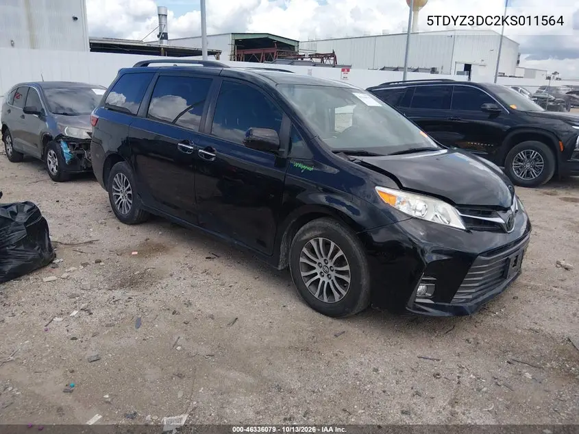 TOYOTA SIENNA 2019, VIN 5TDYZ3DC2KS011564