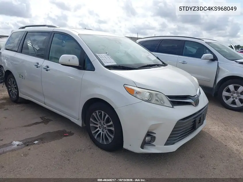 TOYOTA SIENNA 2019, VIN 5TDYZ3DC4KS968049
