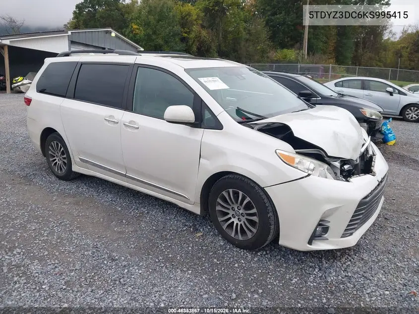 TOYOTA SIENNA 2019, VIN 5TDYZ3DC6KS995415