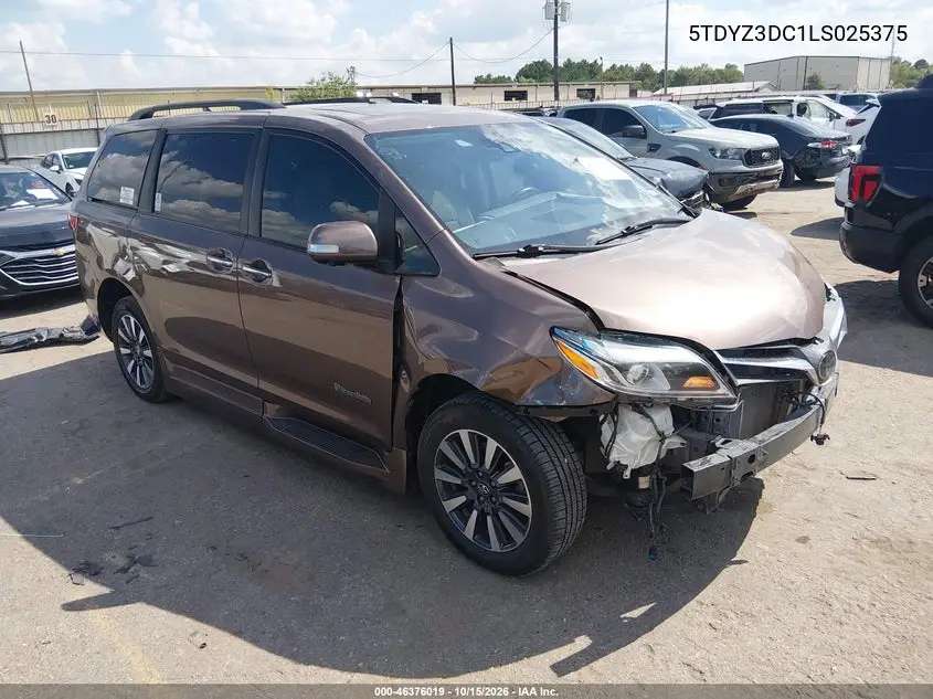 TOYOTA SIENNA 2020, VIN 5TDYZ3DC1LS025375