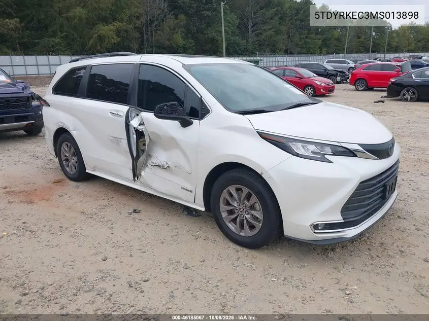 TOYOTA SIENNA 2021, VIN 5TDYRKEC3MS013898