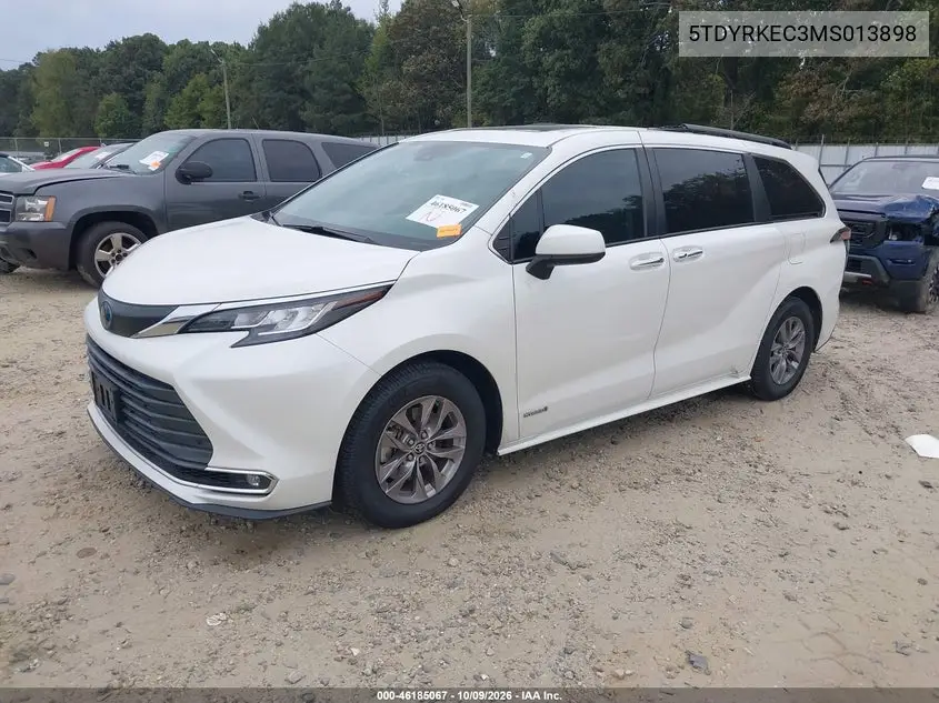 2021 TOYOTA SIENNA VIN 5TDYRKEC3MS013898 — фото 2