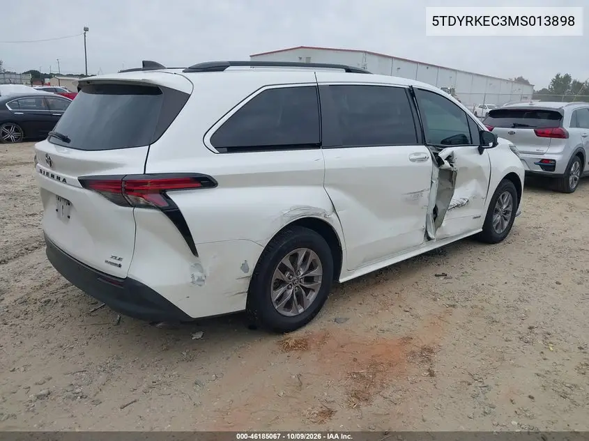 2021 TOYOTA SIENNA VIN 5TDYRKEC3MS013898 — фото 4