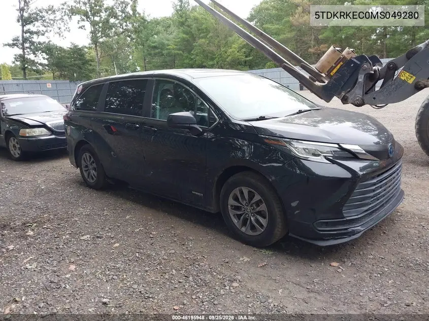 TOYOTA SIENNA 2021, VIN 5TDKRKEC0MS049280