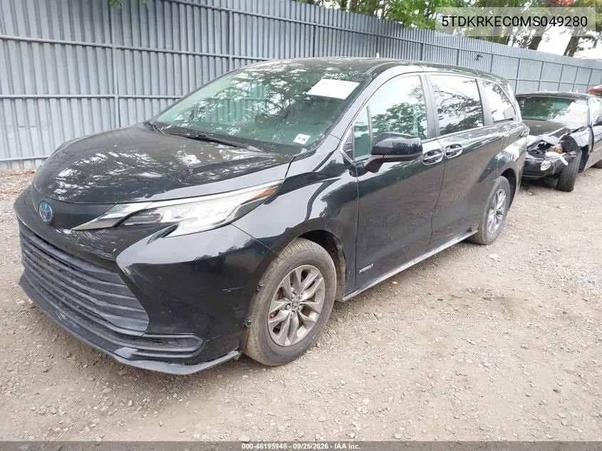 2021 TOYOTA SIENNA VIN 5TDKRKEC0MS049280 — фото 2