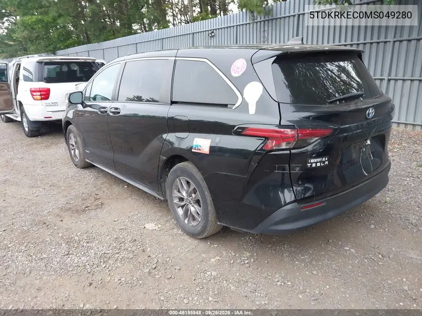 2021 TOYOTA SIENNA VIN 5TDKRKEC0MS049280 — фото 3
