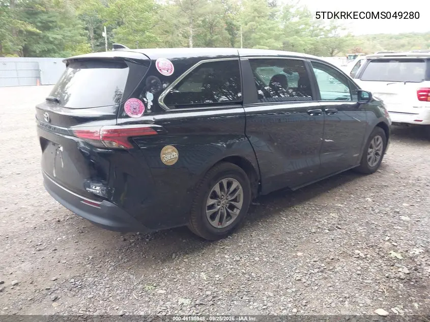2021 TOYOTA SIENNA VIN 5TDKRKEC0MS049280 — фото 4