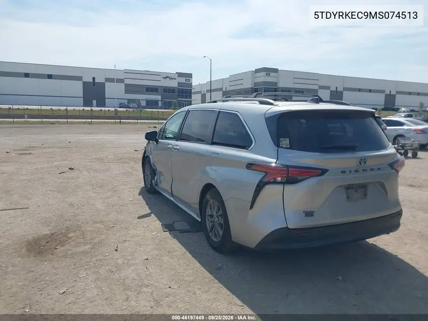 2021 TOYOTA SIENNA VIN 5TDYRKEC9MS074513 — фото 3