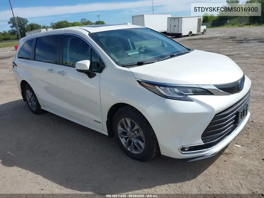 TOYOTA SIENNA 2021, VIN 5TDYSKFC8MS016900