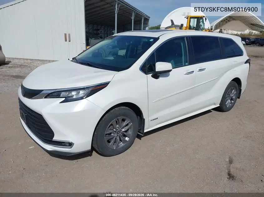 2021 TOYOTA SIENNA VIN 5TDYSKFC8MS016900 — фото 2