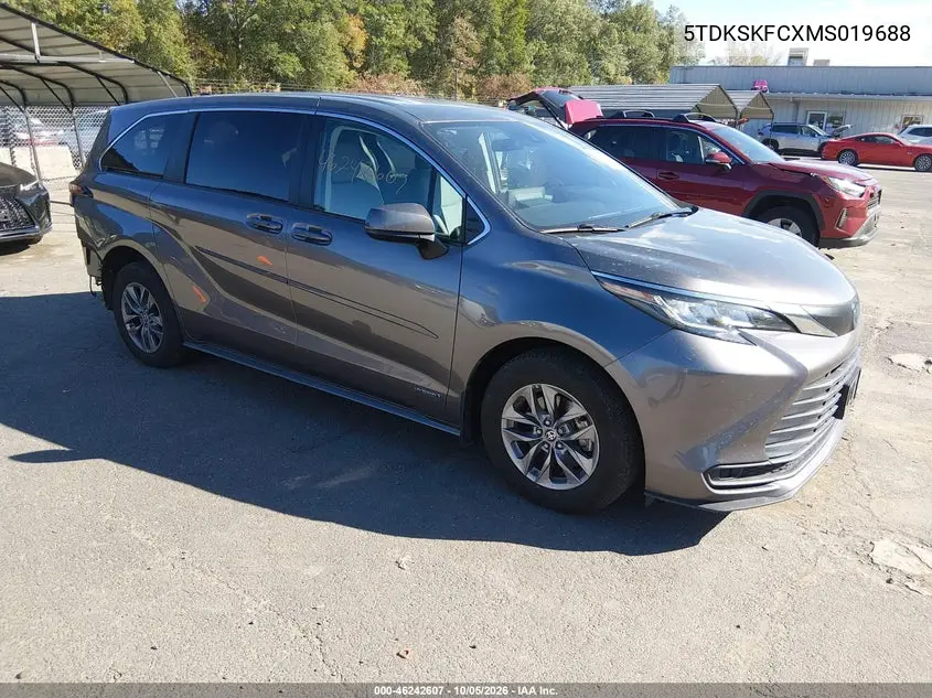 TOYOTA SIENNA 2021, VIN 5TDKSKFCXMS019688