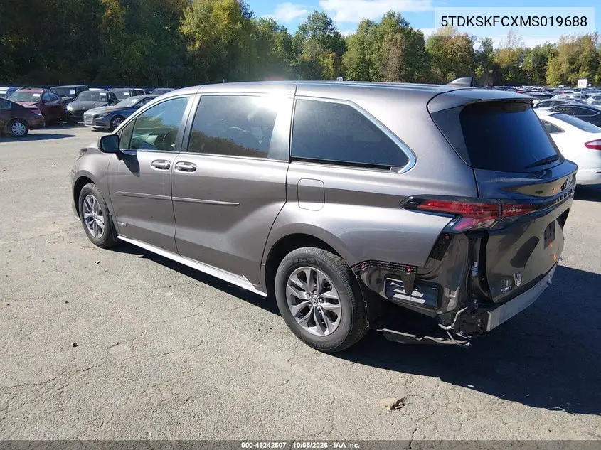 2021 TOYOTA SIENNA VIN 5TDKSKFCXMS019688 — фото 3