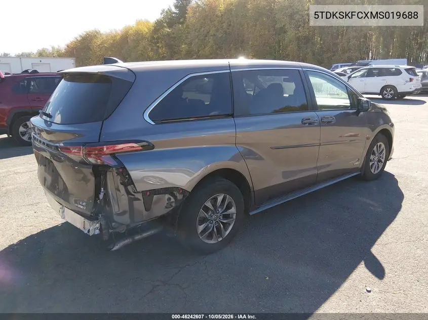 2021 TOYOTA SIENNA VIN 5TDKSKFCXMS019688 — фото 4